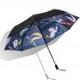 Cat and Fish Catoon Print Anti UV Folding Umbrella Outdoor Sunshade