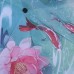 Lotus Flower and Fish Catoon Print Anti UV Folding Umbrella Outdoor Sunshade