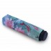 Lotus Flower and Fish Catoon Print Anti UV Folding Umbrella Outdoor Sunshade