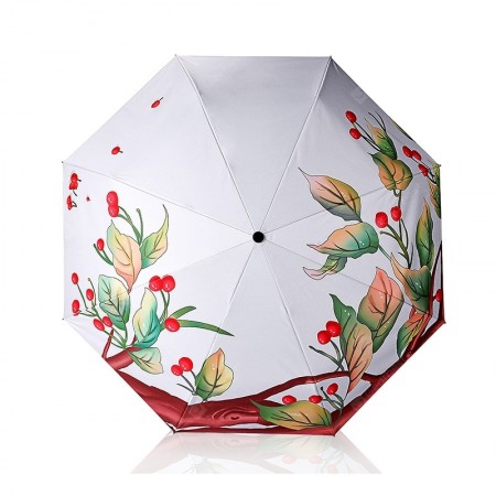 Fruit Tree Catoon Print Anti UV Folding Umbrella Outdoor Sunshade