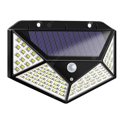 Outdoor 100LED 4 Side Solar Waterproof Garden Light Super Bright Wide Angle Lighting