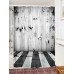 Star Wood Plank Print Waterproof Shower Curtain