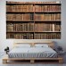 Vintage Bookshelf Digital Printing Tapestry