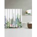 Watercolor Painting Cactus Print Shower Curtain