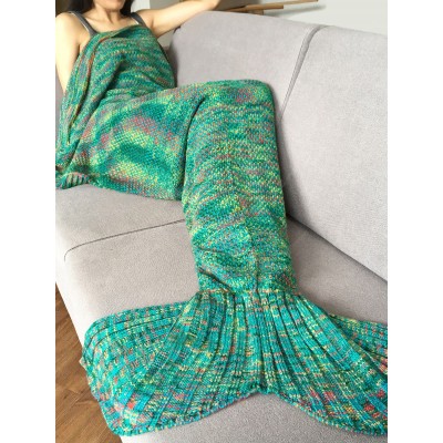 Fashion Crochet Knitted Super Soft Mermaid Tail Shape Blanket For Adult