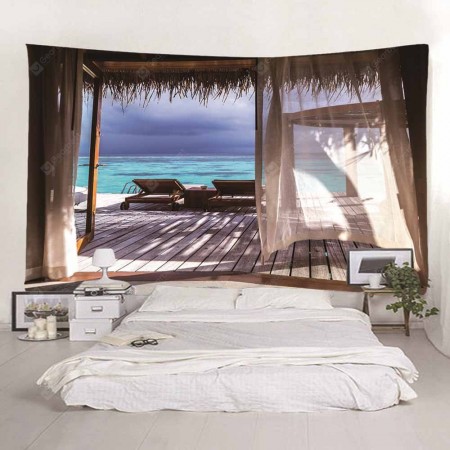 3D Seaside Scenery Tapestry