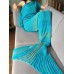 Crochet Stripe Pattern Mermaid Tail Shape Blanket