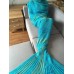 Crochet Stripe Pattern Mermaid Tail Shape Blanket