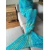 Crochet Stripe Pattern Mermaid Tail Shape Blanket