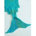 Crochet Stripe Pattern Mermaid Tail Shape Blanket