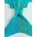 Crochet Stripe Pattern Mermaid Tail Shape Blanket