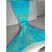 Crochet Stripe Pattern Mermaid Tail Shape Blanket