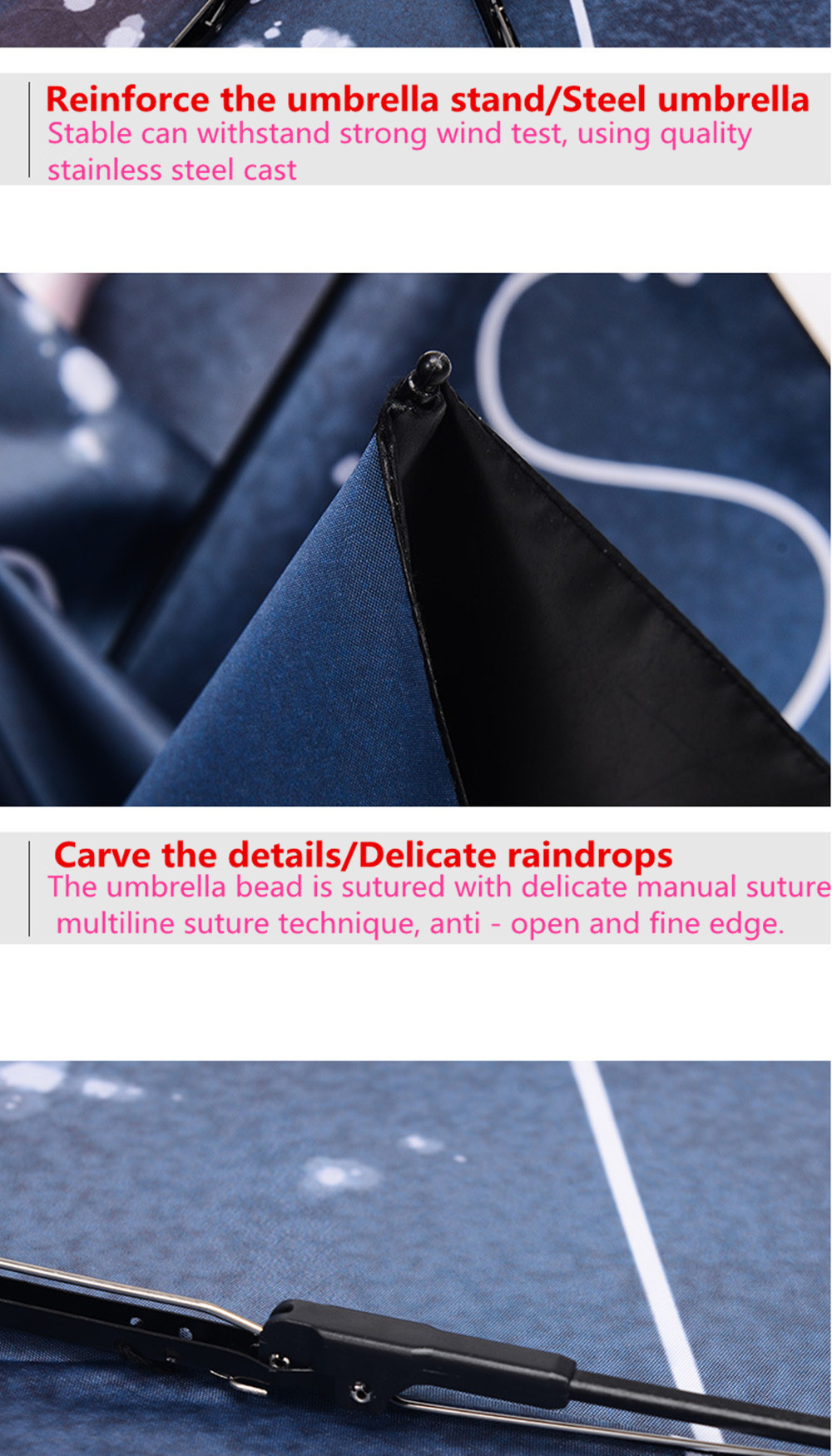 Cat and Fish Catoon Print Anti UV Folding Umbrella Outdoor Sunshade- Multi