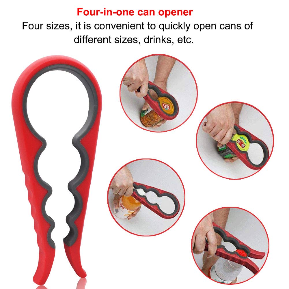 Screw Cap Jar Opener Bottle Lid Wrench Multifunction Kitchen Tool Gourd Shaped- Orange