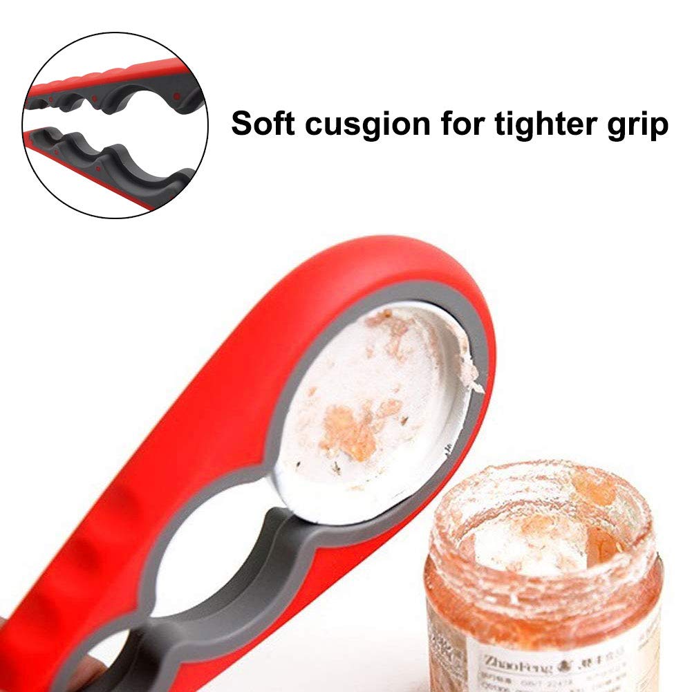 Screw Cap Jar Opener Bottle Lid Wrench Multifunction Kitchen Tool Gourd Shaped- Orange