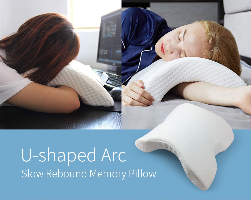 U-shaped Arc Slow Rebound Memory Pillow- Milk White