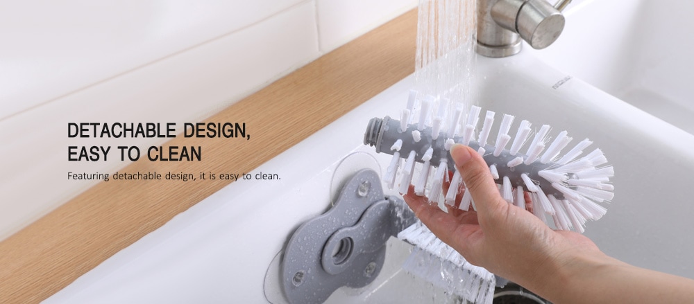 Creative Suction Wall Household Cleaning Brush- Gray