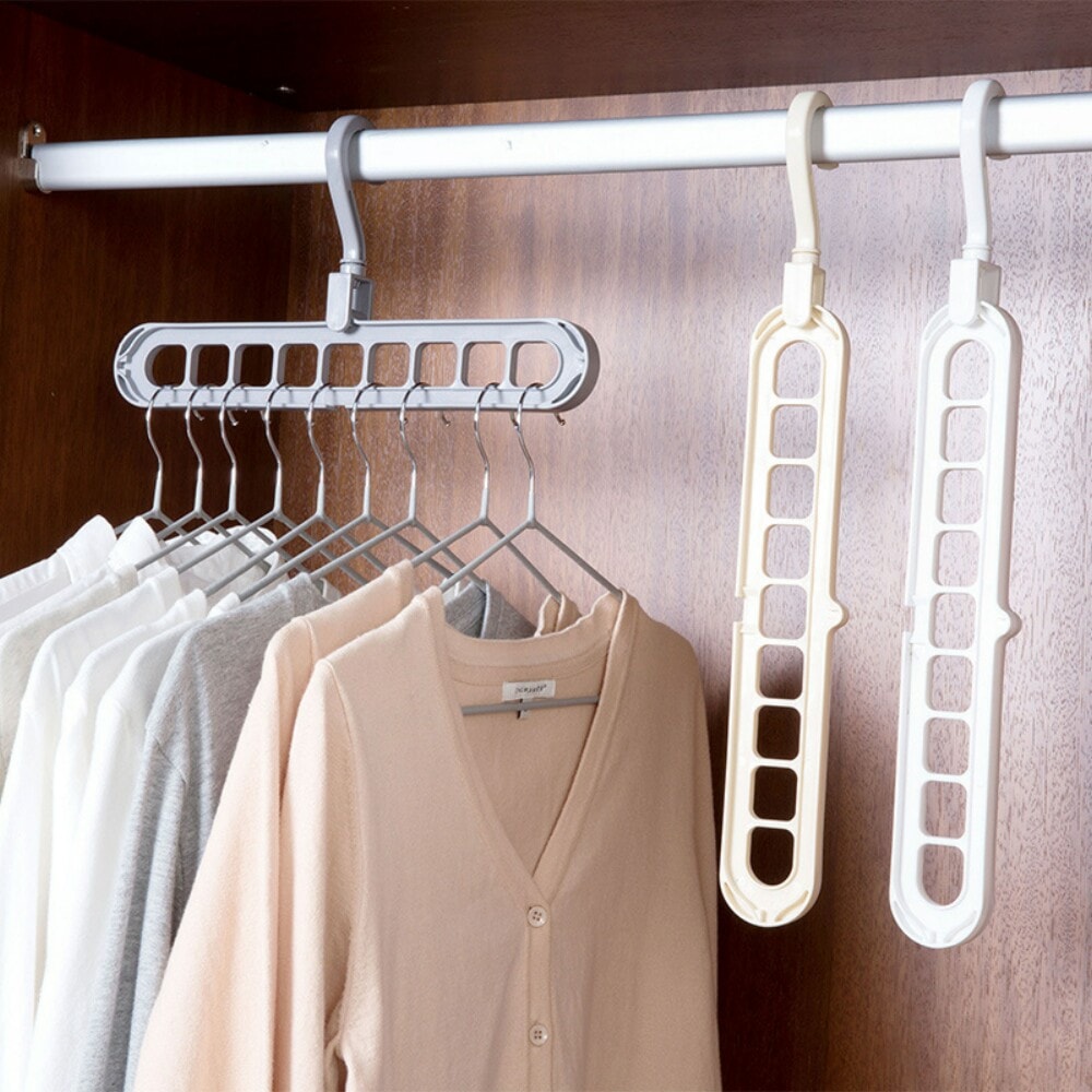 Multifunction Clothes Drying Rack Storage Hanger for Wardrobe Outdoor Balcony- Light Gray