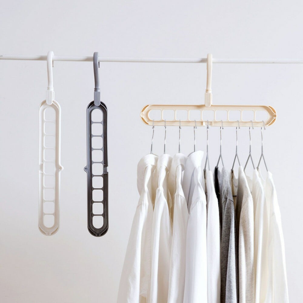 Multifunction Clothes Drying Rack Storage Hanger for Wardrobe Outdoor Balcony- Light Gray